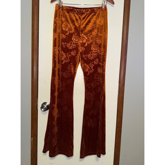 NWT CIDER HANDPICKED FLOWERS VELVET FLARE TROUSERS SIZE XL - Picture 7 of 13